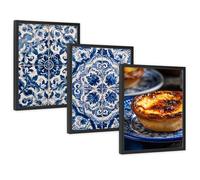 Donari Lot de posters Portugal - Tableaux muraux modernes avec motifs méditerranéens - Lisbonne, Algarve et Porto - Idée cadeau pour les fans du Portugal avec et sans cadre (motif 4, 30 x 40 cm, cadre