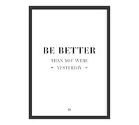 Donari Poster avec citation de motivation pour salon et couloir - Tableau mural noir et blanc avec message positif - Typographie - Avec ou sans cadre - P-1101-73, 21 x 30 cm - Sans cadre