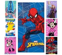 DONATELLA M308b Coton, Piscine, Serviette, imprimé, 70 x 140 cm, Spiderman/Bleu, 070x140 cm. Mixte Enfant