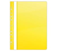 DONAU 1704001PL-11 Lot de 10 classeurs perforés A4 en plastique jaune transparent durable en PVC rigide transparent pour bureau et école