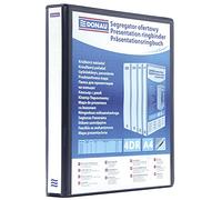 DONAU 2788254PL-01 Classeur de Présentation/Personnalisable pour DIN A4 4RD anneaux 25 mm/Carton Recouvert de PP/Noir/avec Pochettes / 1 pièce/Rigide 4 anneaux