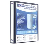 DONAU 2788654PL-01 Classeur de Présentation/Personnalisable pour DIN A4 4RD anneaux 65 mm/Carton Recouvert de PP/Noir/avec Pochettes / 1 pièce/Rigide 4 anneaux