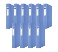 DONAU 3735001PL-10 Lot de 10 classeurs à anneaux en carton de 1,9 mm d'épaisseur avec polypropylène écologique 25 mm Format A4 Bleu