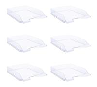Donau 7470001PL-37 Lot de 6 corbeilles à courrier Standard Transparent Format A4