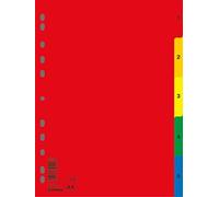 DONAU 7708095PL-99 Lot de 5 intercalaires en plastique écologique PP DIN A4 230 x 297 mm 5 pièces/Intercalaires en plastique à anneaux / 11 trous/pour l'organisation des dossiers au bureau