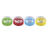 DONAU 7813001-99 Taille-crayon avec récipient / 1 pièce / 40 x 24 mm/couleurs mélangées/plastique/pour enfants tout-petits, filles et garçons débutants