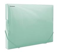 DONAU 8545002PL-06 Boîte à documents avec élastique en plastique 700 μm Vert transparent pour format A4 Largeur du dos 30 mm Ailes latérales pliables Pour bureau et école