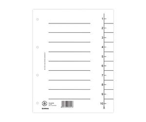 DONAU 8610001-09 Lot de 100 intercalaires en carton extra large en carton recyclé 250 g/m² avec impression linéaire pour DIN A4 4 trous