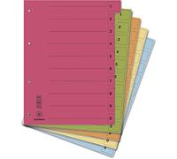 DONAU 8611001S-99 Lot de 50 intercalaires Couleur : couleurs assorties/aléatoire - 10 de chaque couleur/intercalaires en carton surdimensionnés en carton recyclé/DIN A4/Ange bleu/Fabriqué en UE