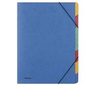 DONAU 8647119-10 Classeur avec bande élastique, 7 intercalaires, A4, bleu, carton pressé 500 g/m², 1 pièce