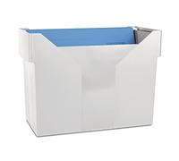 DONAU Boîte à dossiers suspendus en plastique incassable avec 5 dossiers suspendus A4 / Boîte à fichiers pratique A4 / Gris