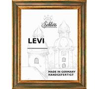 Donau Cadre photo baroque en bois massif 65 x 50 cm Couleur vert doré avec verre synthétique antireflet 1 mm