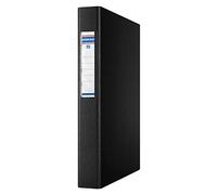DONAU Classeur à anneaux 3734001PL-01 - Noir - Mécanisme à 2 anneaux en D - 25 mm - DIN A4 - Carton/plastique - En carton de 1,9 mm d'épaisseur - Avec polypropylène 100 μ - Lot de 10