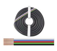 Donau Elektronik 519-010 Fil de câblage 5 x 0.25 mm² noir, vert, rouge, bleu, blanc 10 m