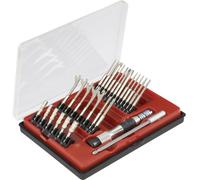 Donau Elektronik 815028 Jeu dembouts 27 pièces vis à fente, cruciforme Phillips, TORX® intérieur, 6 pans extérieurs
