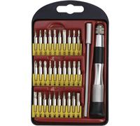 Donau Elektronik 821797 Jeu dembouts 30 pièces vis à fente, cruciforme Phillips, vis Pozidriv, 6 pans intérieurs, TORX® intérieur