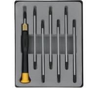 Donau Elektronik Lames de tournevis plat, cruciforme, profil en T dans boîtier en plastique pratique