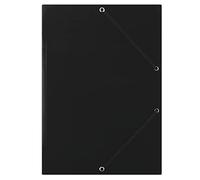 DONAU FEP01G Lot de 50 chemises à coins A4 en carton solide avec 2 élastiques | Couleur : noir | Idéal pour le bureau et l'école | Point vert