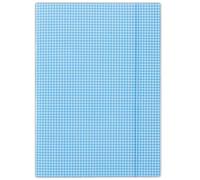 DONAU FEP10 Lot de 25 chemises A4 avec 3 rabats en carton solide - Impression à carreaux - Impression brillante sur un seul côté - Couleur : bleu - Idéal pour le bureau