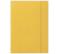 DONAU FEP12 Lot de 25 chemises à onglets A4 avec 3 rabats en carton solide - Impression à carreaux - Impression brillante sur un seul côté - Couleur : orange