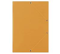 DONAU FEP12G Lot de 50 chemises à coins A4 en carton solide avec 2 élastiques, couleur : orange, idéal pour le bureau et l'école - Point vert