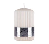 DONAU HOME Alva - Colonne de bougie cannelée - Bougie à la paraffine - 60 x 90 mm - Blanc crème - Pour décoration dans le salon, la salle de bain - Durée de combustion de 25 heures - 1 pièce