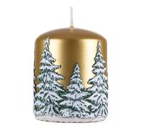 DONAU HOME Bougie colonne La Reine des Neiges - Bougie en cire - 70 x 90 mm - Dorée - Durée de combustion : 40 heures - 1 pièce