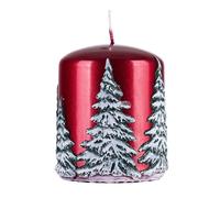 DONAU HOME Bougie colonne La Reine des Neiges - Bougie en cire - 70 x 90 mm - Rouge - Durée de combustion : 40 heures - 1 pièce