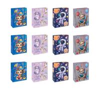 DONAU HOME Lot de 12 sacs cadeaux plastifiés - 25 x 30 x 10 cm - Pour enfants - Différents motifs - Incassables - Nobles - Avec anse - Cadeau - Souvenir - Fête - Mélange de couleurs