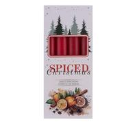 DONAU HOME Lot de 4 bougies de table Spiced Christmas - 20 x 170 mm - Orange avec clous de girofle et rouge - Bougies piliers décoratives - Pour la décoration