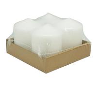 DONAU HOME Lot de 4 bougies piliers blanches, Ø 6 x 8 cm, bougies classiques, sans parfum, pour la décoration du salon et de la salle de bain.