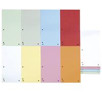 DONAU Lot de 100 intercalaires - Couleurs assorties - Format 1/3 A4 - En carton recyclé 190 g/m² - 4 perforés - 23,5 x 10,5 cm - Fabriqué en UE