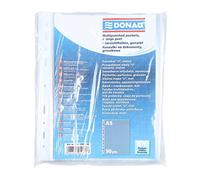 DONAU Lot de 100 pochettes perforées en plastique perforées Format A5 - Transparent 50 microns