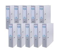 DONAU Master Lot de 10 Classeurs de Bureau/Fins Format A4 7,5 cm avec Couverture en Plastique PP/Carton/Gris/Certificat FSC/fabriqué dans l'UE