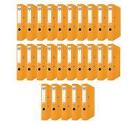DONAU Master Lot de 25 classeurs étroits/DIN A4 / 5 cm / 25 pièces/Orange/Housse en plastique PP/Carton Papier Carton Classeur de bureau Classeur à anneaux/Point vert