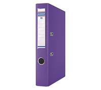 DONAU Master Lot de 25 classeurs étroits - Format A4-5 cm - 25 pièces - Violet - Housse en plastique PP - Papier carton - Classeur de bureau - Classeur à anneaux - Point vert