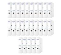DONAU Master Lot de 25 classeurs larges - Format A4-7,5 cm - 25 pièces - Blanc - Avec housse en plastique PP - Carton - Classeur de bureau - Classeur à anneaux - Point vert
