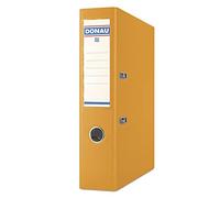 DONAU Master Lot de 25 classeurs larges - Format A4-7,5 cm - 25 pièces - Orange - Housse en plastique PP - Carton - Classeur de bureau - Classeur à anneaux - Point vert