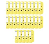 DONAU Master Lot de 25 classeurs larges - Format A4-7,5 cm - Jaune - Housse en plastique PP - Carton - Classeur de bureau - Classeur à anneaux - Point vert