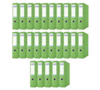 DONAU Master Lot de 25 classeurs larges - Format A4-7,5 cm - Vert clair - Housse en plastique PP - Carton - Classeur de bureau - Classeur à anneaux - Point vert