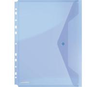 DONAU-Portefeuille avec agrafe 8540001PL-1 Bleu, Pochette pour documents à classer Pochette pour documents/classeur perforation Euro à classer Transparent pour école Bureau Qualité PP éco/plastique pl