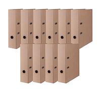 DONAU Premium ECO Maxi FSC Classeur de bureau / 10 Classeurs à levier A4/ large/DIN A4 8 cm - 80 mm/Beige/bon pour l'environnement - naturel/Classeurs avec certificat FSC