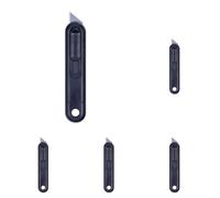 DONAU SAFETY Couteau de sécurité / 1 piece/Coupe-boîte rétractable, lame remplaçables/Blister/Noir/Cutter Universel (Lot de 5)