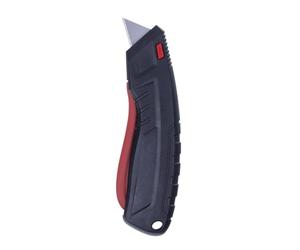 DONAU SAFETY Couteau de sécurité / 1 piece/Coupe-boîte rétractable, lame remplaçables/Blister/Noir-Rouge/Cutter Universel