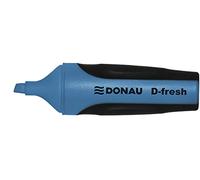 DONAU Surligneur D-FRESH 7350001PL-10 - Encre non toxique, pointe biseautée - Couleurs vives - Qualité supérieure - Côtés de tige caoutchoutés - Épaisseur de trait 2-5 mm - Bleu