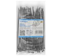 DONAU TECH Colliers de serrage réglables professionnelles/Zip ties/150mm x2,5mm/100 pièces/temp -40/80/Noir/Autobloquant/Attache Câble Résistant aux UV/Idéale pour l'intérieur et l'extérieur