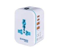 Donau Travel Adaptateur de Voyage Universel dans Le Monde Entier/avec 2 USB-C, 2 USB-A/Chargeur Rapide/Blanc/pour l'europe Angleterre USA Australie Chine Canada Adaptateur Secteur International