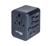 Donau Travel Adaptateur de Voyage Universel dans Le Monde Entier/avec 2 USB-C, 2 USB-A/Noir pour Europe Angleterre USA Australie Chine Canada/Adaptateur Secteur International Adaptateur