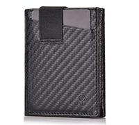 DONBOLSO Porte Carte 2 | Portefeuille Homme Cuir Mince avec Poche à Monnaie et Protection RFID | Jusqu'à 12 Cartes | Mini Porte Monnaie | Carbone