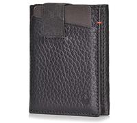 DONBOLSO Porte Carte 2 | Portefeuille Homme Cuir Mince sans Poche à Monnaie | Portefeuille avec Protection RFID | Jusqu'à 12 Cartes | Mini Porte Monnaie | Porte Monnaie Homme I Grainé Nappa Noir